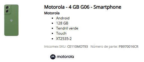 Motorola - 4 GB G06 128 - Smartphone verde