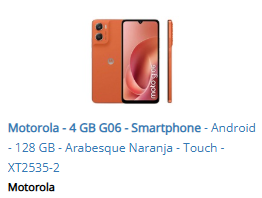 Motorola - 4 GB G06 128 - Smartphone naranja