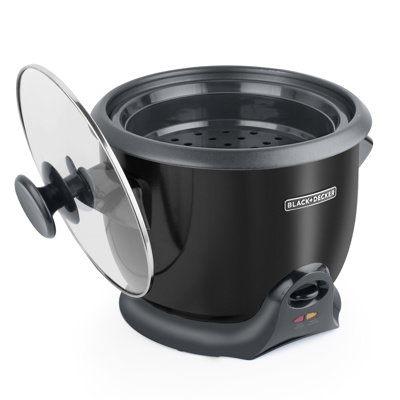Black + Decker olla arrocera 20 tz cocidas negra
