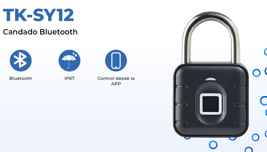 CANDADO INTELIGENTE CON HUELLA DIGITAL HASTA 20 HUELLAS TEKLINK TUYA TK-SY12