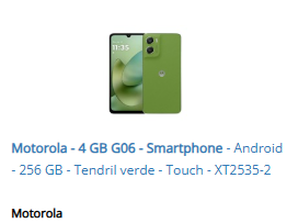 Motorola - 4 GB G06 256 - Smartphone verde