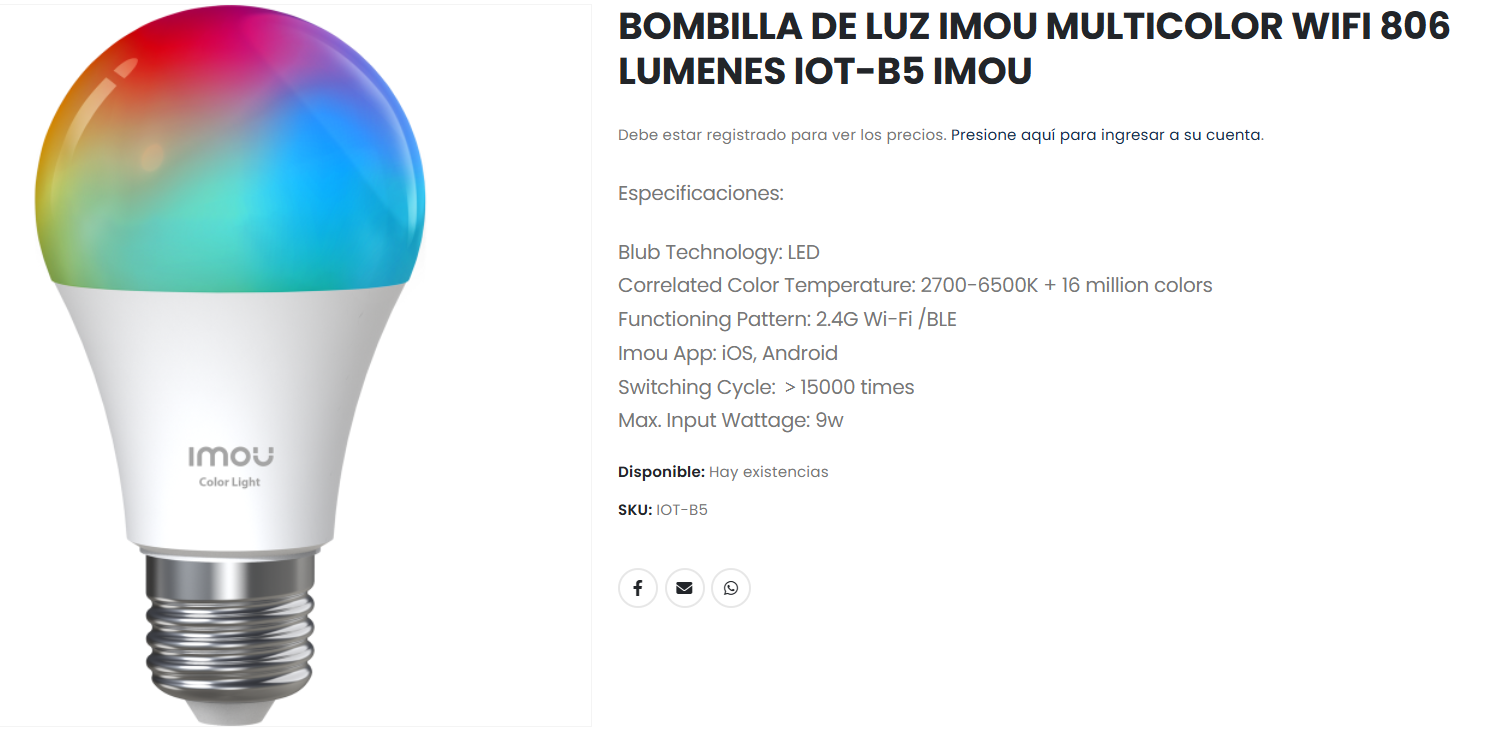 BOMBILLA WI-FI IOT-B5