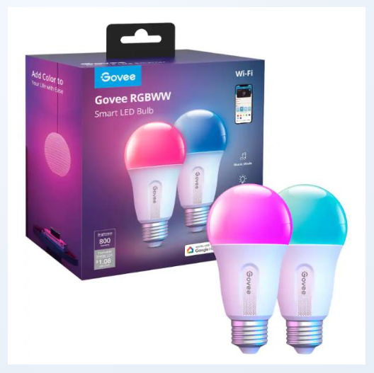 Bombillo Smart LED Govee H6004 800LM E26 Matter 2-Pack B6004AC1
