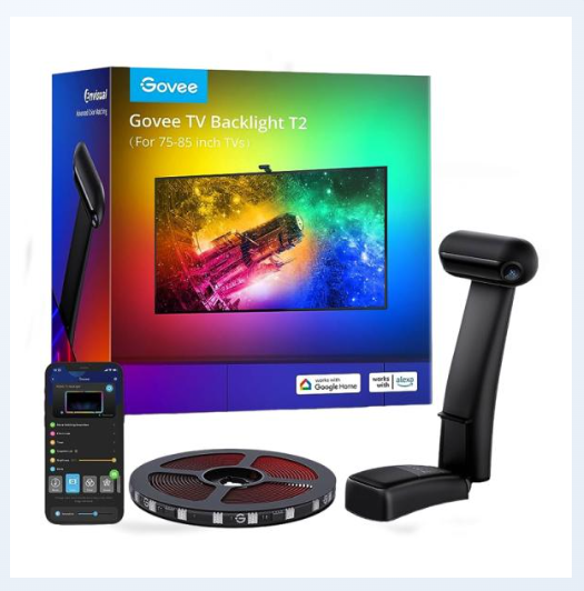 Luces Govee Envisual TV Backlight T2 Dual Cámaras H605C 55-65"