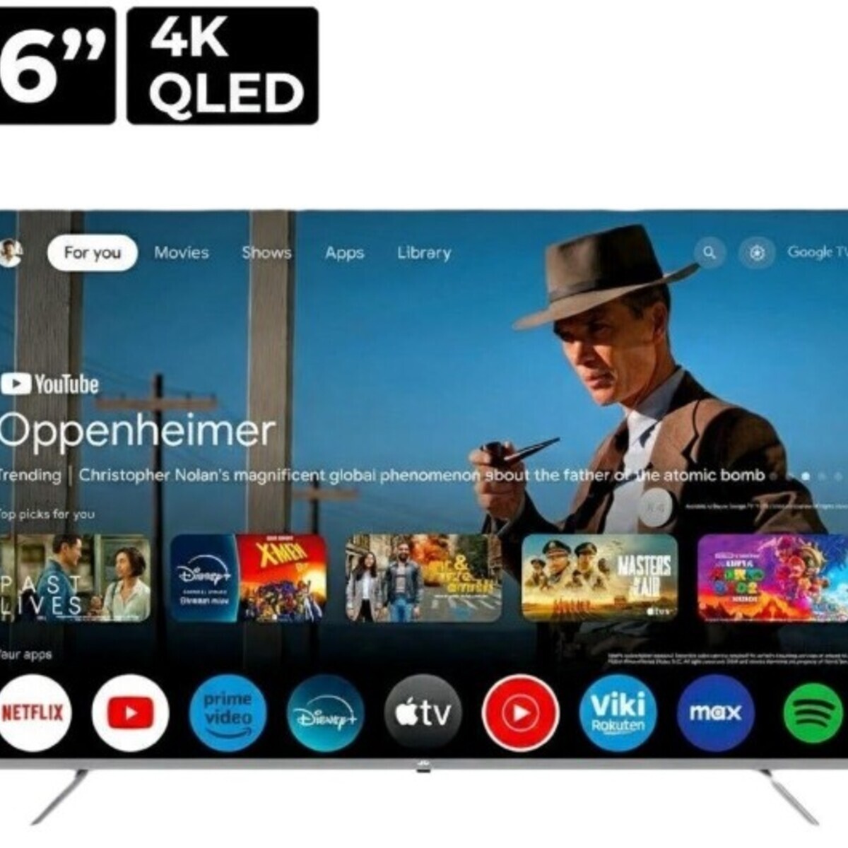 JVC Televisor ISDBT 86" QLED 4K Frameless con Google TV