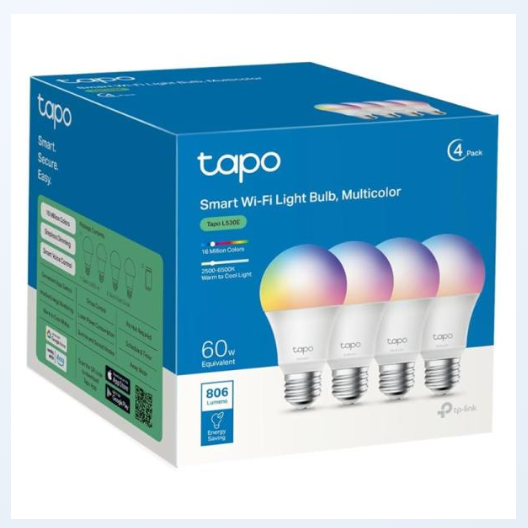 Bombillo TP-Link Tapo L530E 4-Pack Smart WiFi Multicolor